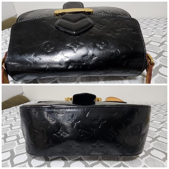 Authentic Louis Vuitton Monogram Vernis Bellflower PM Shoulder/Crossbody Bag Bla - Picture 11 of 15